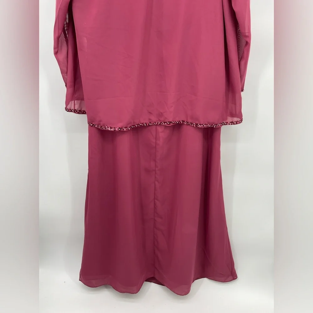 Elegant Burgundy Gown, Mother of the Bride